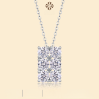 wholesale S925 Metal Pendant Necklace Cross-border Hot Selling Moissanite Collarbone Chain from Panyu Factory Source Wholesale-Moissanite 5.0/50 points