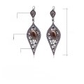 wholesale 925 Silver Italian Craft Designer Earrings with Vintage Charm, Natural Colored Gemstone and Smoky Quartz Jewelry-0-0