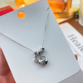 wholesale S925 Sterling Silver Maker's Little Lucky Fu Necklace, Fashionable Neo-Chinese Style, Premium Minimalist Niche Versatile Collarbone Chain Silver Jewelry-0-1