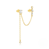 wholesale S925 Sterling Silver, New Drop-style Earrings, Versatile Ear Clips Hoops-Single gold #6&gt;925 silver