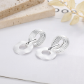 wholesale S925 Sterling Silver Cross-Border European and American Spiral Pattern Hollow Circle Matte Finish Novel Fashion Earrings-0-1