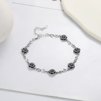 wholesale S925 sterling silver creative little chanel-style camellia bracelet, sweet and elegant, fresh and delicate, a gift for best friends, hand accessory-283S/approx. 7.9g>925 silver