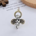 wholesale S925 Sterling Silver Creative Prayer Cute Little Angel Golden Halo Wings Guardian Pendant DIY Accessory-0-0