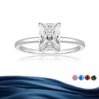 wholesale S925 sterling silver wholesale 2ct four-prong princess cut moissanite women's ring high-end jewelry accessories for men-2 carat Moissanite (white)  US size 7