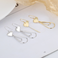 wholesale S925 Sterling Silver Korean-style Creative Niche Design Teardrop Heart Pendant Hoop Long Dangle Earrings-0-0