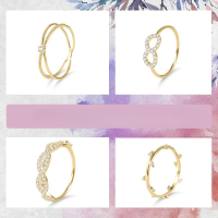 wholesale S925 Sterling Silver Plated with Moissanite Small Fresh Infinity Branch Golden Dawn Series Small Ring for Cross-Border Export-Small Moissanite Ring 1 US Size 8