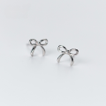 wholesale S925 Sterling Silver Bow Earrings for Women, Korean Style Small Fresh and Cute Simple Ear Accessories E6411-0-1