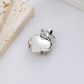 wholesale S925 Sterling Silver French Retro Creative Unique 3D Crown with Heart and Wings DIY Versatile Pendant-0-2