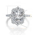 wholesale [925 Silver Gold Plated] New Hot-Selling 4 Carat 8*10 Radiant Cut Full Moissanite Ring for Cross-Border Trade-0-5