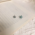 wholesale Sterling Silver Blue Starfish Shell Earrings for Women, Summer Fresh Sweet Asymmetrical Ocean Vacation Style Earrings-0-3
