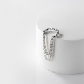 wholesale S925 Silver Korean Style Double Layer Chain Ear Clip for Women, Twist Simple Summer Ear Accessories G9421-0-1