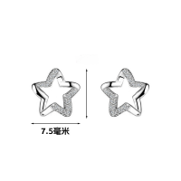 wholesale 925 Sterling Silver Star And Moon Studs Earrings For Women-Silver star diamond earrings