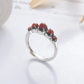 wholesale S925 sterling silver retro trendy southern red agate open ring, court-style design index finger ring-0-1
