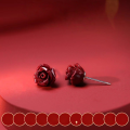 wholesale Sterling Silver S925 Cinnabar Rose Flower Earrings for Women, High-End Red Earrings, Popular Ear Accessories in 2023-0-0