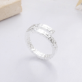 wholesale S925 Sterling Silver Korean-style Creative Irregular Pleated Ring, Ins Fashion Light Luxury Versatile Open Adjustable Index Finger Ring-0-1