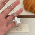 wholesale S925 Sterling Silver Five-Pointed Star Necklace for Women, Small and Minimalist, Luxury Advanced Feel, Star Pendant Choker, New Edition, Korean Style-0-1