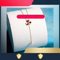 wholesale 18K Gold, 14K Gold, and 9K Gold Small Fragrance Forest-Style Pearl Necklace for Women, Diamond-Embedded Collarbone Chain, Zircon Necklace-Gold>9K Moissanite