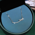 wholesale S925 Sterling Silver Smile Bow Necklace, Fashionable and Light Luxury, Small Fragrance Style, Versatile and Niche Design Sense Collarbone Chain-0-5