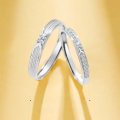 wholesale S925 Sterling Silver Anniversary Couple's Ring Set for Men and Women, Minimalist and Luxurious High-End Matching Bands for Valentine's Day Gift for Girlfriend-0-0
