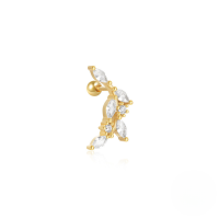 wholesale S925 Sterling Silver Pink Zircon Butterfly Ear Cuff, Small Hollow-out Design, Versatile And Personalized Piercing Screw Ball Earring-Single gold #8