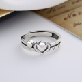 wholesale S925 Sterling Silver Retro Korean Style Minimalist Heart Ring Ins Fashion Trend Minimalist Index Finger Ring for Women-0-1