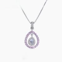 wholesale S925 Sterling Silver Waterdrop Pendant Women's Mature Style Elegant Diamond Accented Personality Necklace Jewelry Wholesale Supply-003765-[Pendant without chain] 925 silver