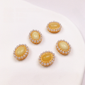 wholesale S925 gold-plated silver natural honey amber gourd oval accessory bracelet necklace string DIY handmade component-0-3