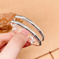 wholesale 999 Silver Maker Bamboo Brings Peace Baby Bamboo Push-Pull Silver Bracelet for Children's Full Moon or Hundred-Day Birthday Gift-A pair of children's bracelets (approximately 20 grams)  Pure silver