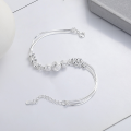 wholesale S925 Silver Fashion Cross-Border European and American Ins Style Faceted Beaded Matte Texture Multi-Layered Snake Bone Bracelet-0-2