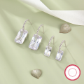 wholesale 925 Silver Cross-Border Hot-Sale Earrings, Geometric Square Zirconia High-End Design, Light Luxury Diamond-Inlaid Stud Jewelry-0-2