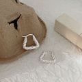 wholesale S925 Sterling Silver Minimalist Threaded Triangle Geometric Earrings for Women, New Trendy Niche Heavy Duty Ear Accessories-0-3