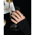 wholesale S925 Sterling Silver Geometric Minimalist Open Adjustable Ring for Women, Korean Version INS Niche Design-0-2