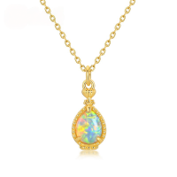 wholesale S925 Sterling Silver Plated Japanese Light Luxury Antique Perfume Bottle Pendant with Synthetic Opal Inlay Double-Sided Necklace for Wholesale Customization-Synthetic Opal (Pendant without chain)  925 Silver