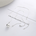wholesale S925 Sterling Silver Minimalist Snake Chain with Round Ball Wish-Fulfilling Pendant, Ins Style Elegant Choker Necklace-0-3