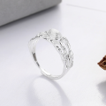 wholesale S925 Sterling Silver Bamboo Joint Bamboo Leaf Brushed Minimalist Niche Design Openable Ring Trendy Women's Style-0-3