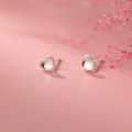wholesale S925 Sterling Silver Nalan Small Fresh and Simple Girl's Small and Delicate Synthetic Stone Heart Earrings M00103-0-1