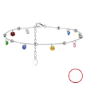 wholesale S925 Sterling Silver Colorful Zircon Full Star Ankle Chain, Versatile Women's Beach Ankle Jewelry Wholesale-0-4