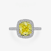 wholesale New 3ct chubby square icy yellow/pink rose cut high carbon diamond ring in high carbon material for women's fashion sizes 4-12-Pink Cultivated Sapphire【R-2760】>No. 4