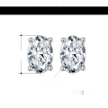 wholesale S925 Sterling Silver Jewelry, Oval Zircon Stud Earrings, Elegant and Minimalist Wedding Earrings, Wholesale from Manufacturer-0-1