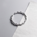 wholesale S925 Silver Interlocking Chain Ring Geometric Minimalist Ins Korean Style Index Finger Jewelry J9098-0-3