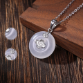 wholesale S925 Sterling Silver Guochao Auspicious Cloud Peace Buckle Necklace for Women, Original Cloud-Inspired Water Foam Jade Pendant, New Chinese Style Collarbone Chain-0-1