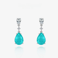 wholesale Metal material first: 6 carats greendrop earrings 10*14luxury ear studs 2025-0-1