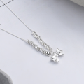 wholesale S925 Sterling Silver Korean-style Fresh and Cute Bow Knot Mixed Chain Sweet and Cool Fairy Collarbone Necklace-0-1