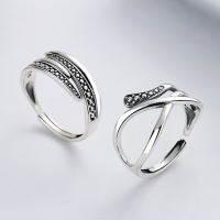 wholesale S925 Sterling Silver Korean Dongdaemun Stylish Minimalist Irregular Double-Layer Hollow Cross Open Ring-YFJ313/A is about 2.7 grams