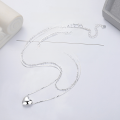 wholesale S925 Sterling Silver Korean-style 3D Heartbeat Double Layer Chain Design Internet-famous Sweet Collarbone Necklace-0-3