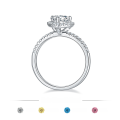 wholesale S925 Sterling Silver 1 Carat Moissanite Heart-Shaped Engagement Ring Moissanite Ring Amazon-0-3