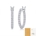 wholesale S925 Silver Fashionable Light Luxury Glowing Hoop Earrings for Women, High-End Sense Internet Celebrity Live Sales Hot-Selling Moissanite Earrings in Europe and America-0-6
