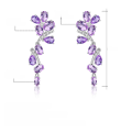 wholesale S925 Silver New Elegant Natural Amethyst Earrings High-End Medium-Long Drop Earrings Gemstone Inlaid-0-0