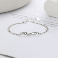 wholesale S925 sterling silver Korean-style geometric irregular natural texture trendy design bracelet for women-YFS215/approx. 4.4g>925 silver