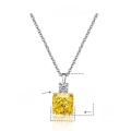 wholesale 18k gold-plated S925 silver high-carbon diamond ice-cut square small octagon 10*10 pendant ladies necklace jewelry-0-5